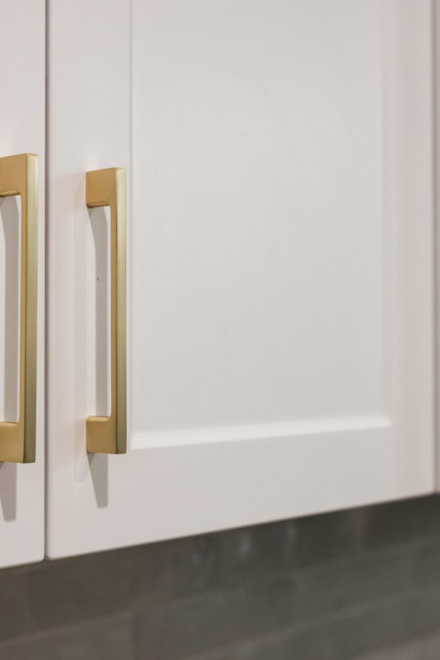 kitchen wall unit with gold handles